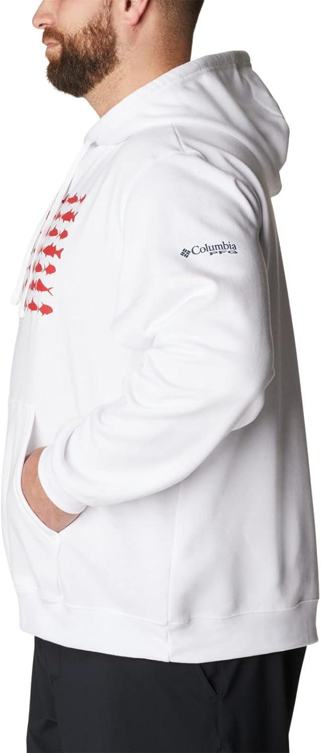 imageColumbia mens Pfg Fish Flag II HoodieWhiteRed Spark Usa