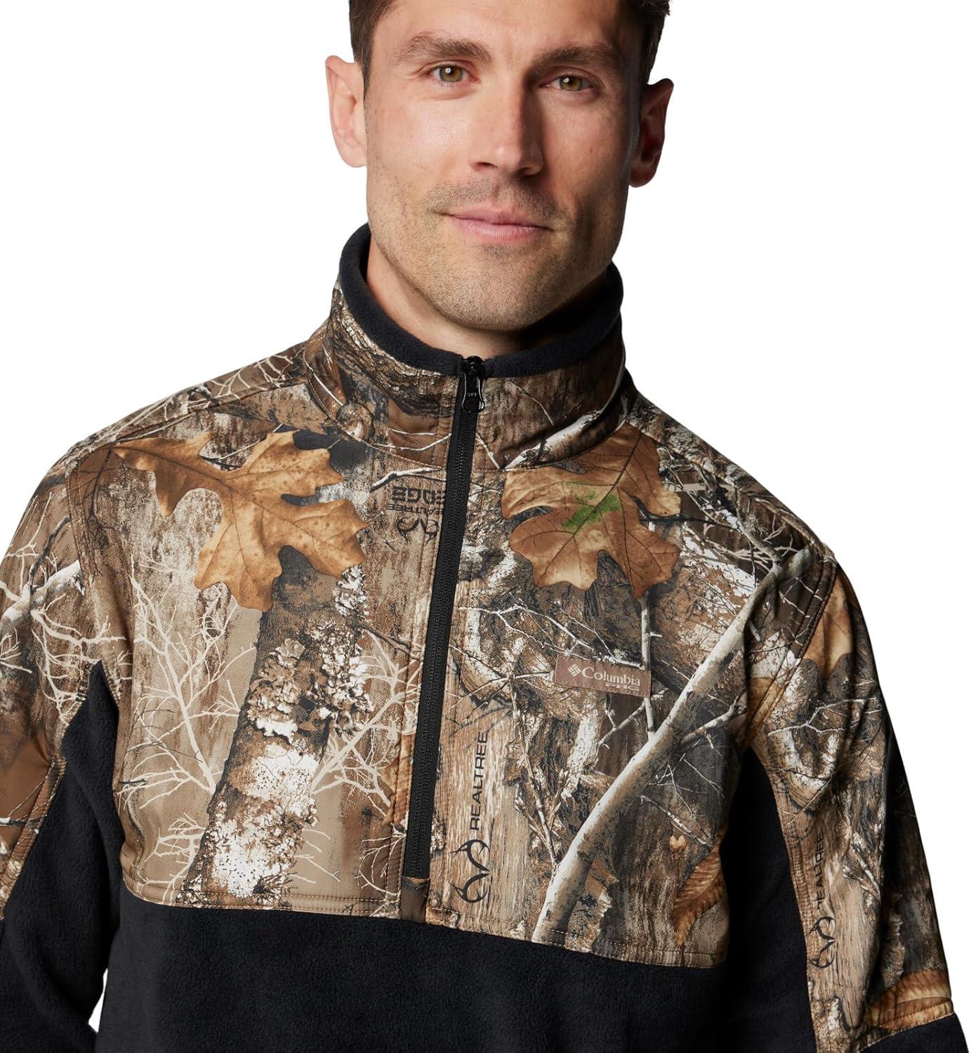 imageColumbia mens Phg Fleece Overlay II 14 ZipBlackRealtree Edge