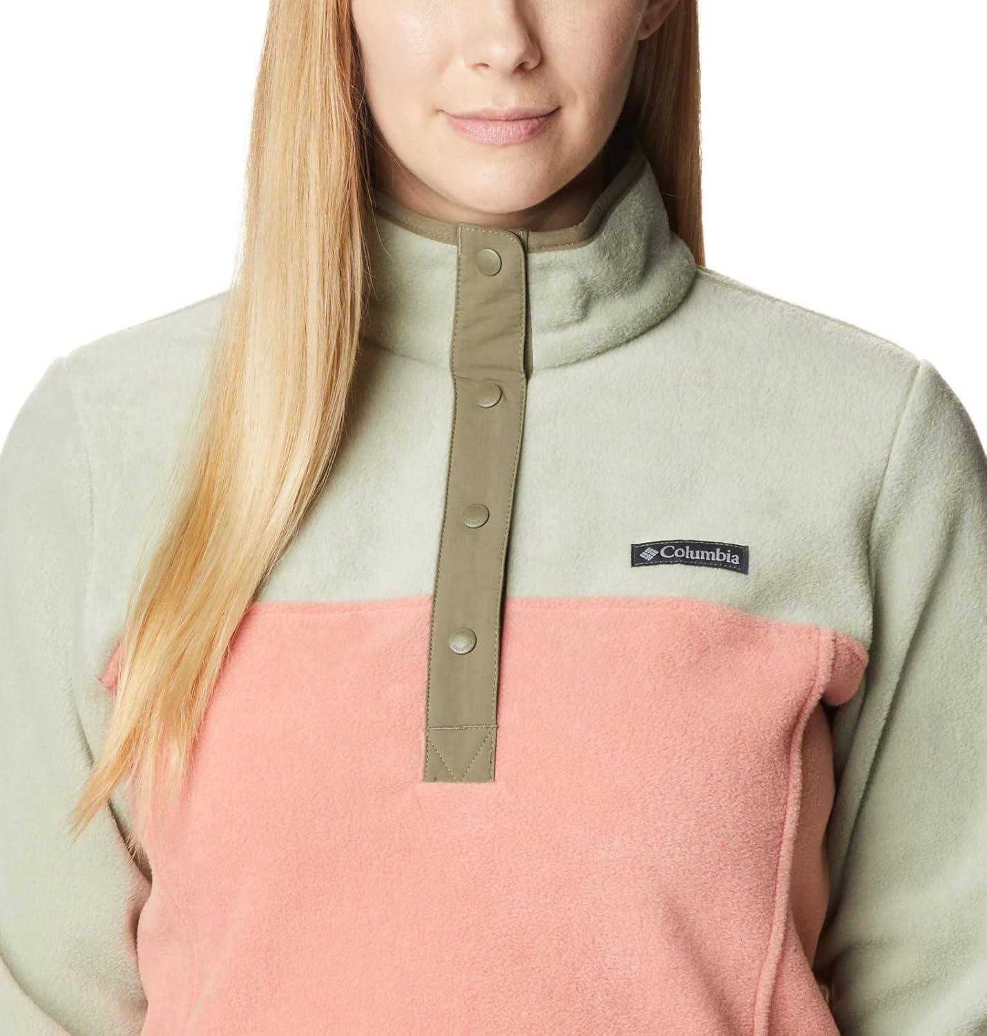 imageColumbia womens Benton Springs 12 Snap PulloverFaded PeachSafariStone Green