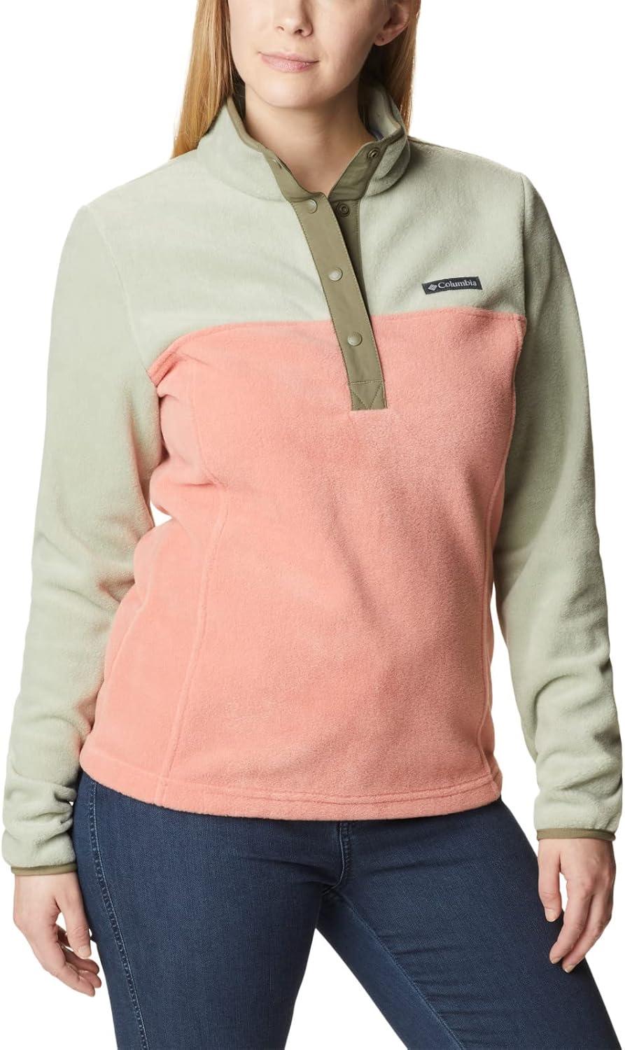 imageColumbia womens Benton Springs 12 Snap PulloverFaded PeachSafariStone Green