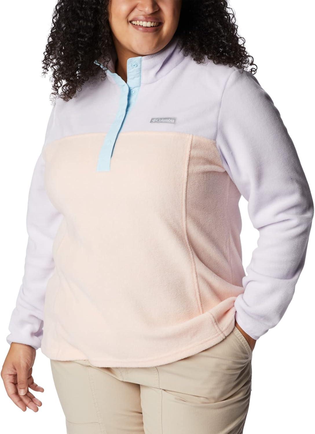 imageColumbia womens Benton Springs 12 Snap PulloverPeach BlossomPurple TintSpring Blue