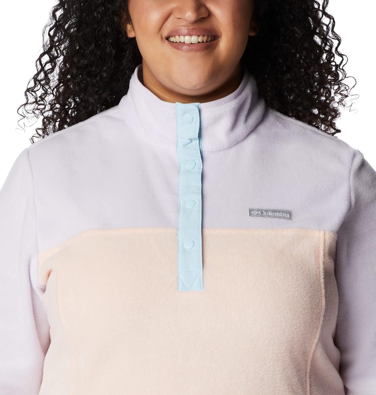 imageColumbia womens Benton Springs 12 Snap PulloverPeach BlossomPurple TintSpring Blue