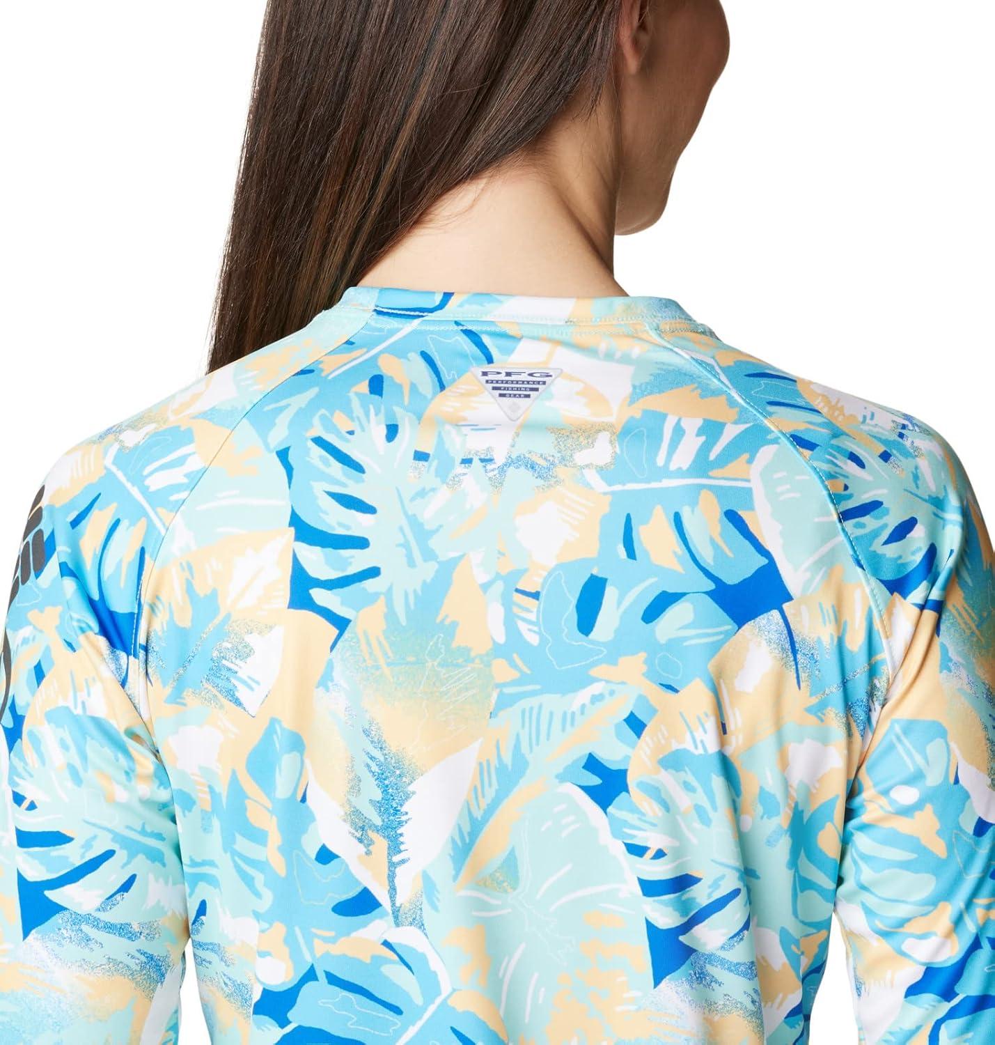 imageColumbia womens Super Tidal Tee Long SleeveBlue Macaw Philo Palms