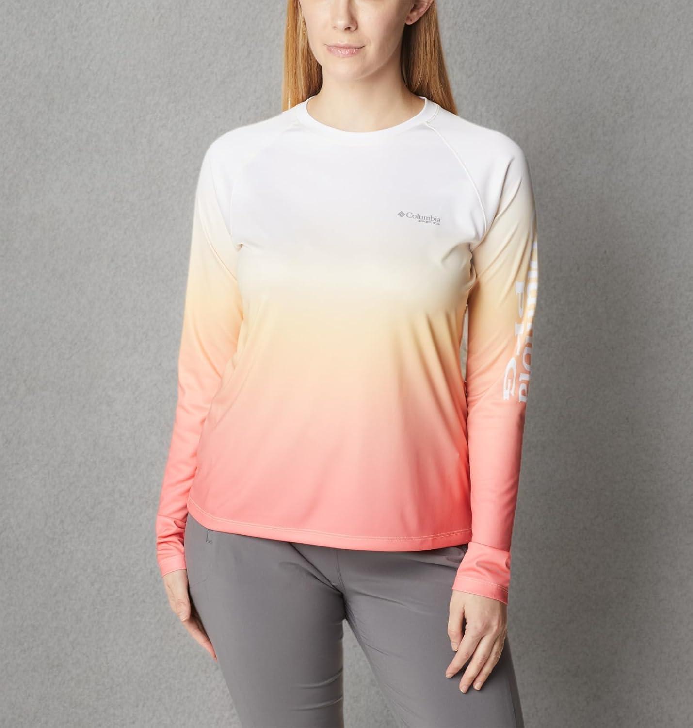 imageColumbia womens Super Tidal Tee Long SleeveCocoa Butter Pfg Gradient