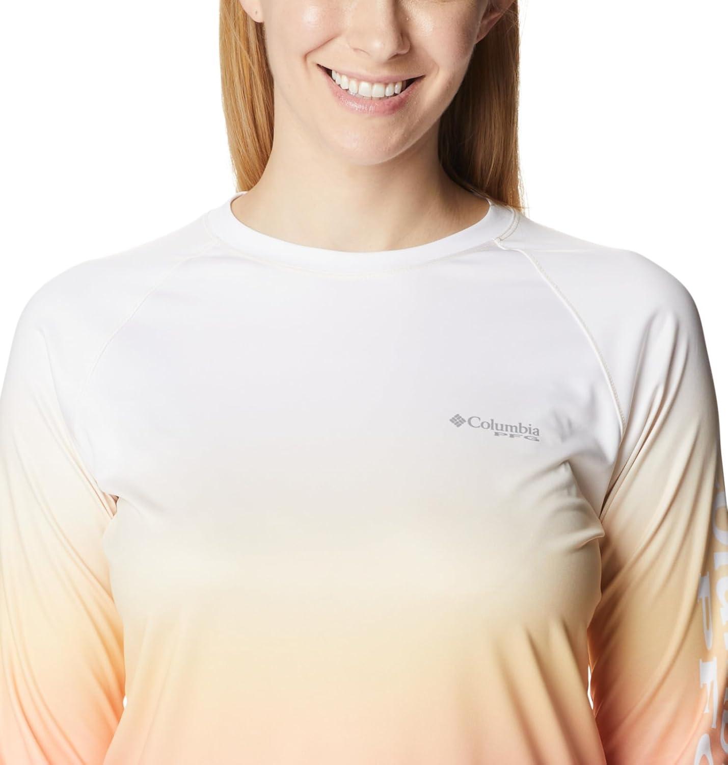 imageColumbia womens Super Tidal Tee Long SleeveCocoa Butter Pfg Gradient