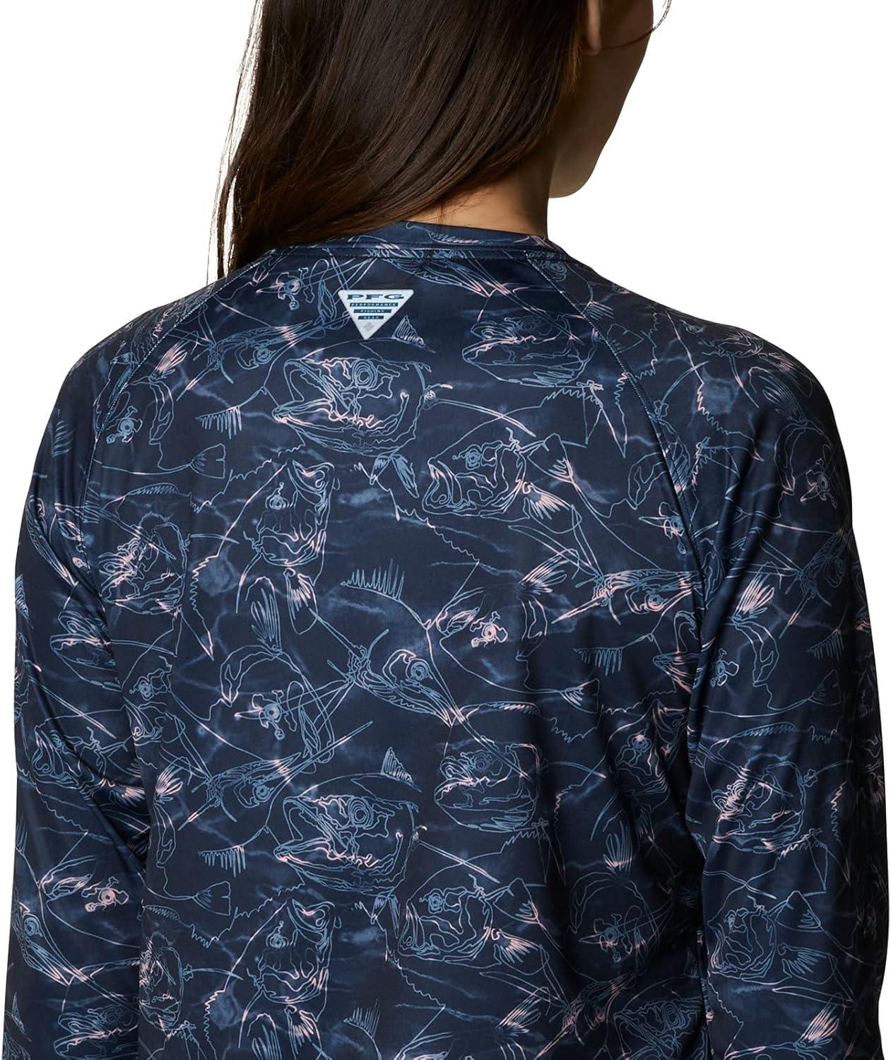 imageColumbia womens Super Tidal Tee Long SleeveCollegiate Navy Contour Fish