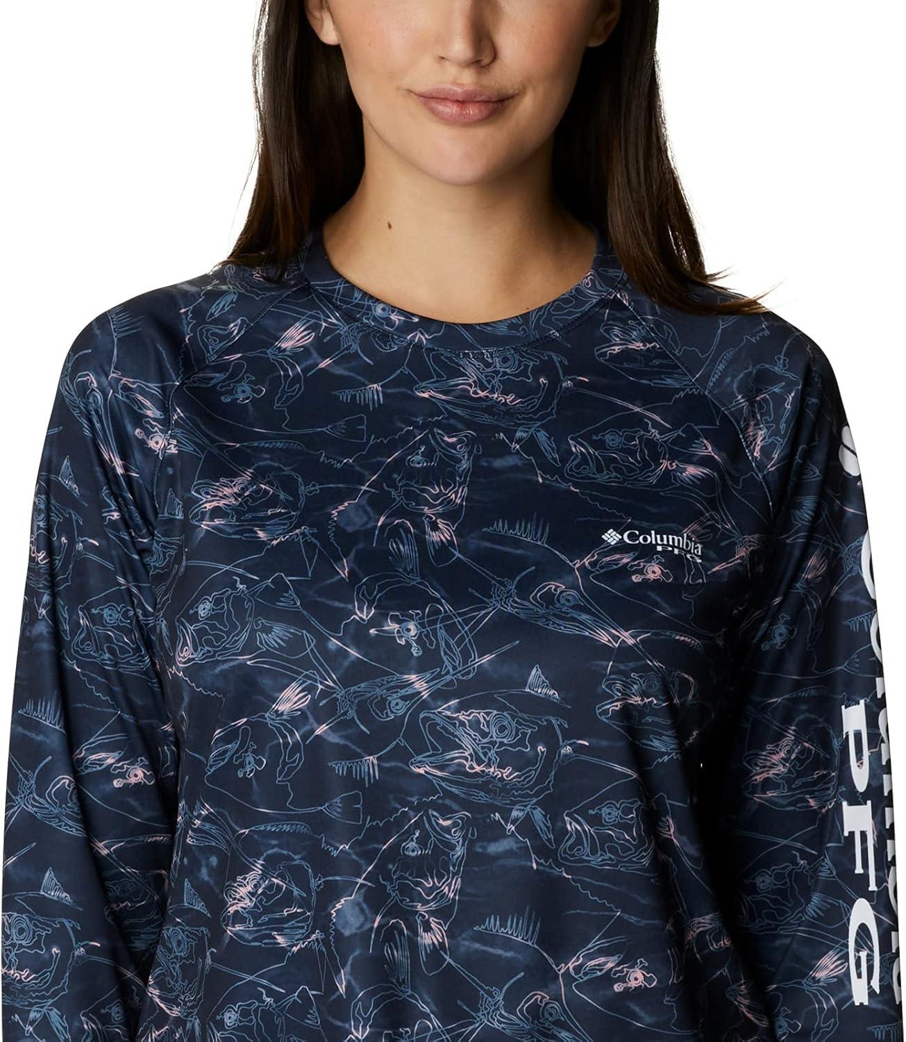 imageColumbia womens Super Tidal Tee Long SleeveCollegiate Navy Contour Fish
