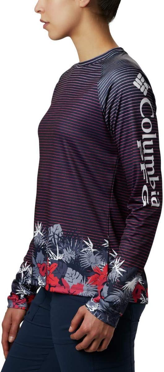 imageColumbia womens Super Tidal Tee Long SleeveCollegiate Navy Wild Stripes Print