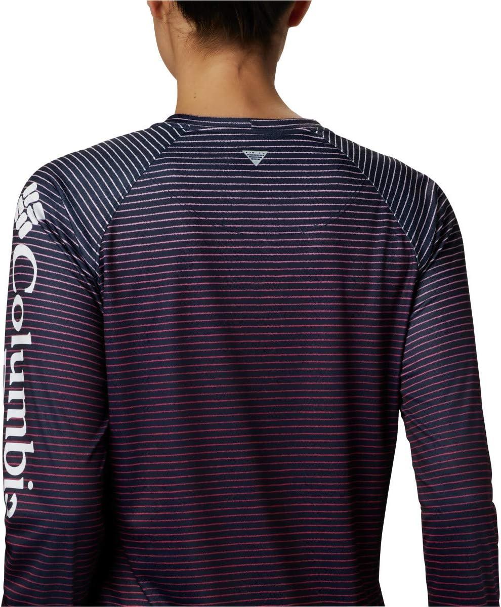 imageColumbia womens Super Tidal Tee Long SleeveCollegiate Navy Wild Stripes Print