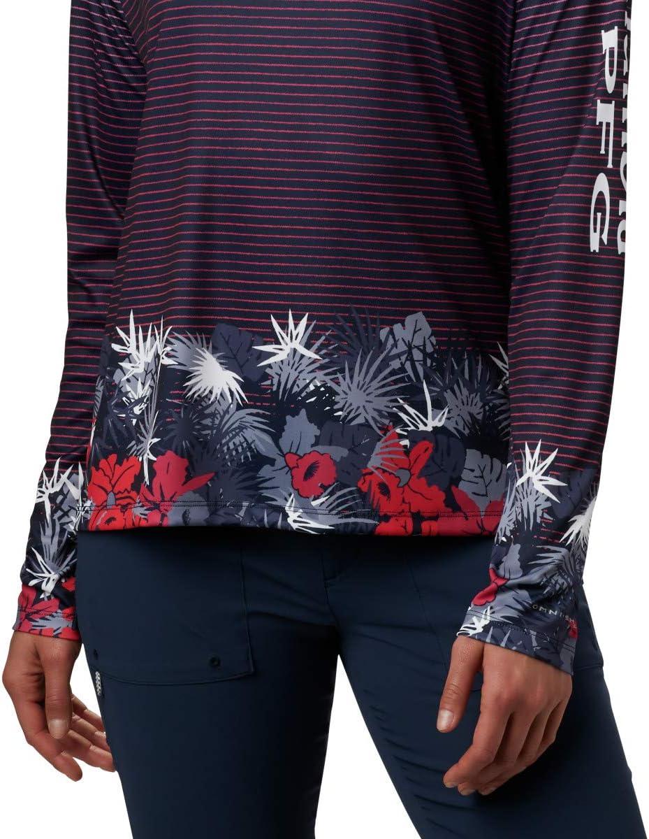 imageColumbia womens Super Tidal Tee Long SleeveCollegiate Navy Wild Stripes Print