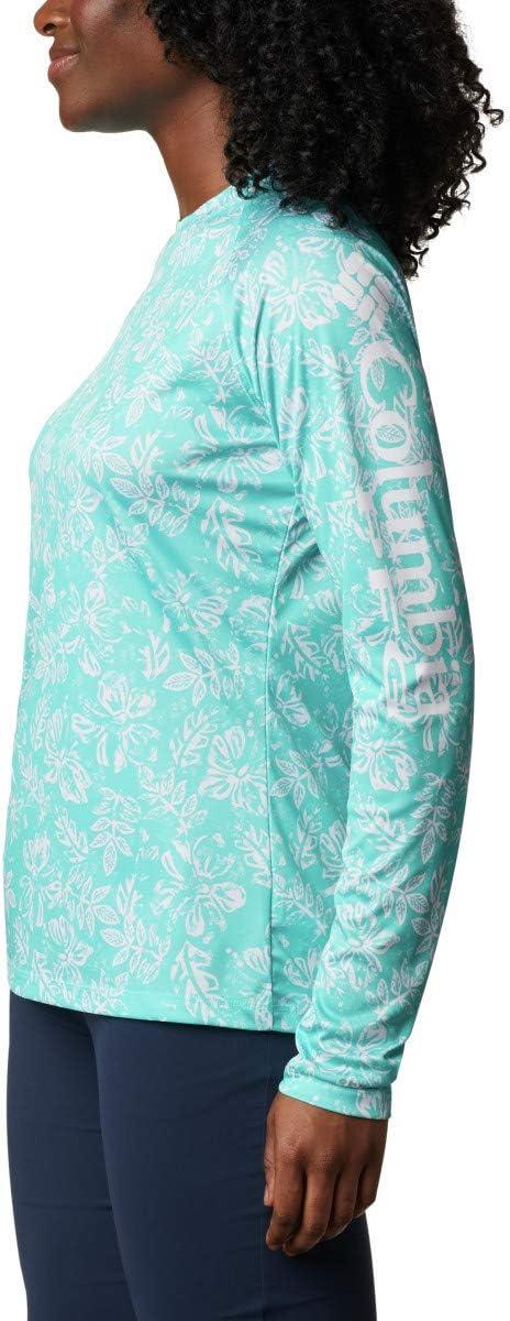 imageColumbia womens Super Tidal Tee Long SleeveDolphin Archive Palms Print