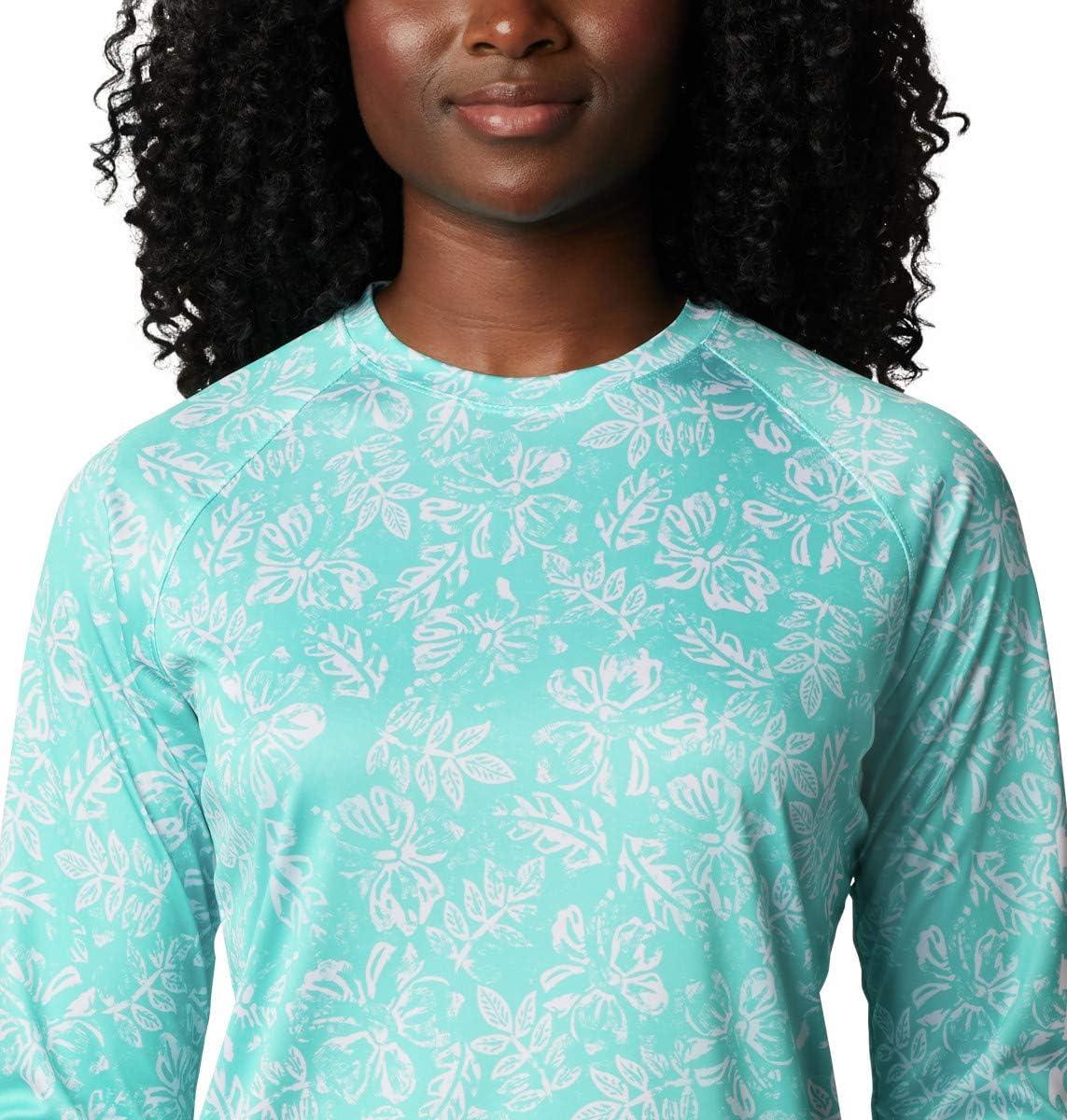 imageColumbia womens Super Tidal Tee Long SleeveDolphin Archive Palms Print