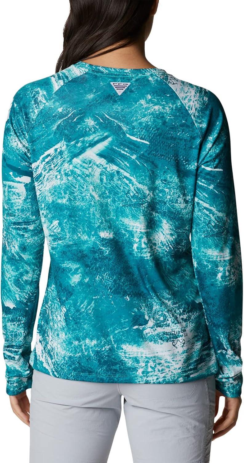 imageColumbia womens Super Tidal Tee Long SleeveElectric Turquoise Realtree Horizon