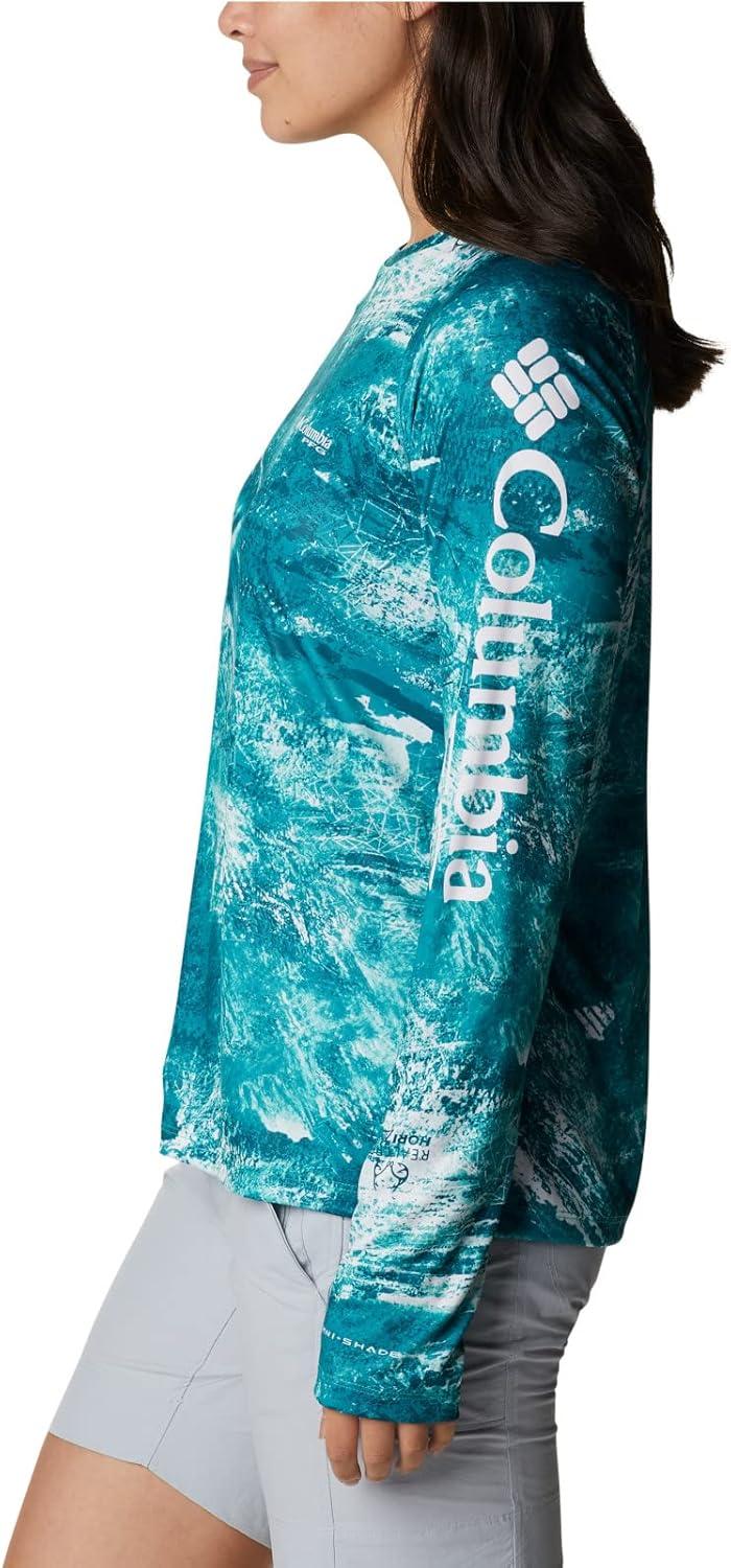 imageColumbia womens Super Tidal Tee Long SleeveElectric Turquoise Realtree Horizon