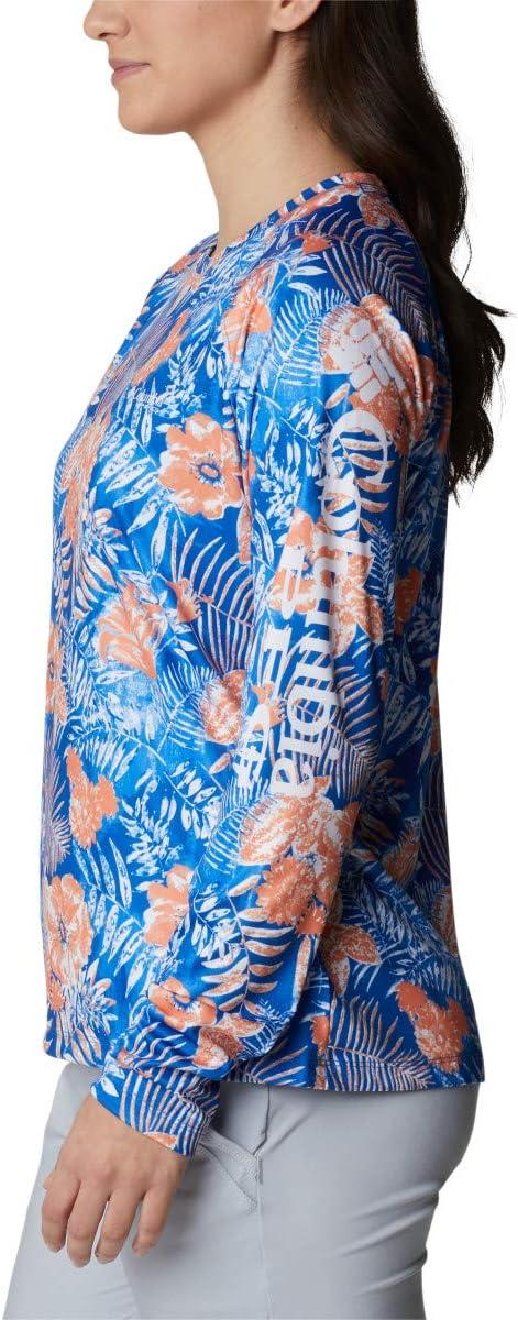 imageColumbia womens Super Tidal Tee Long SleeveHarbor Blue Batik Floral Print