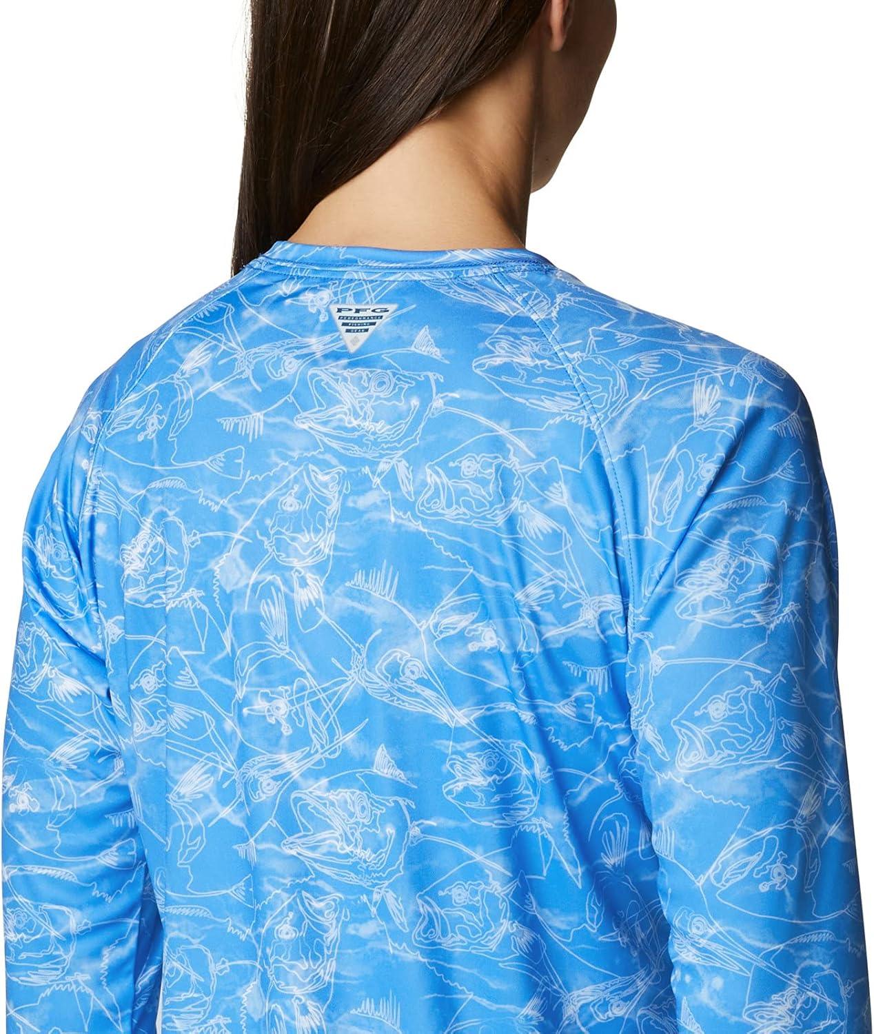 imageColumbia womens Super Tidal Tee Long SleeveHarbor Blue Contour Fish