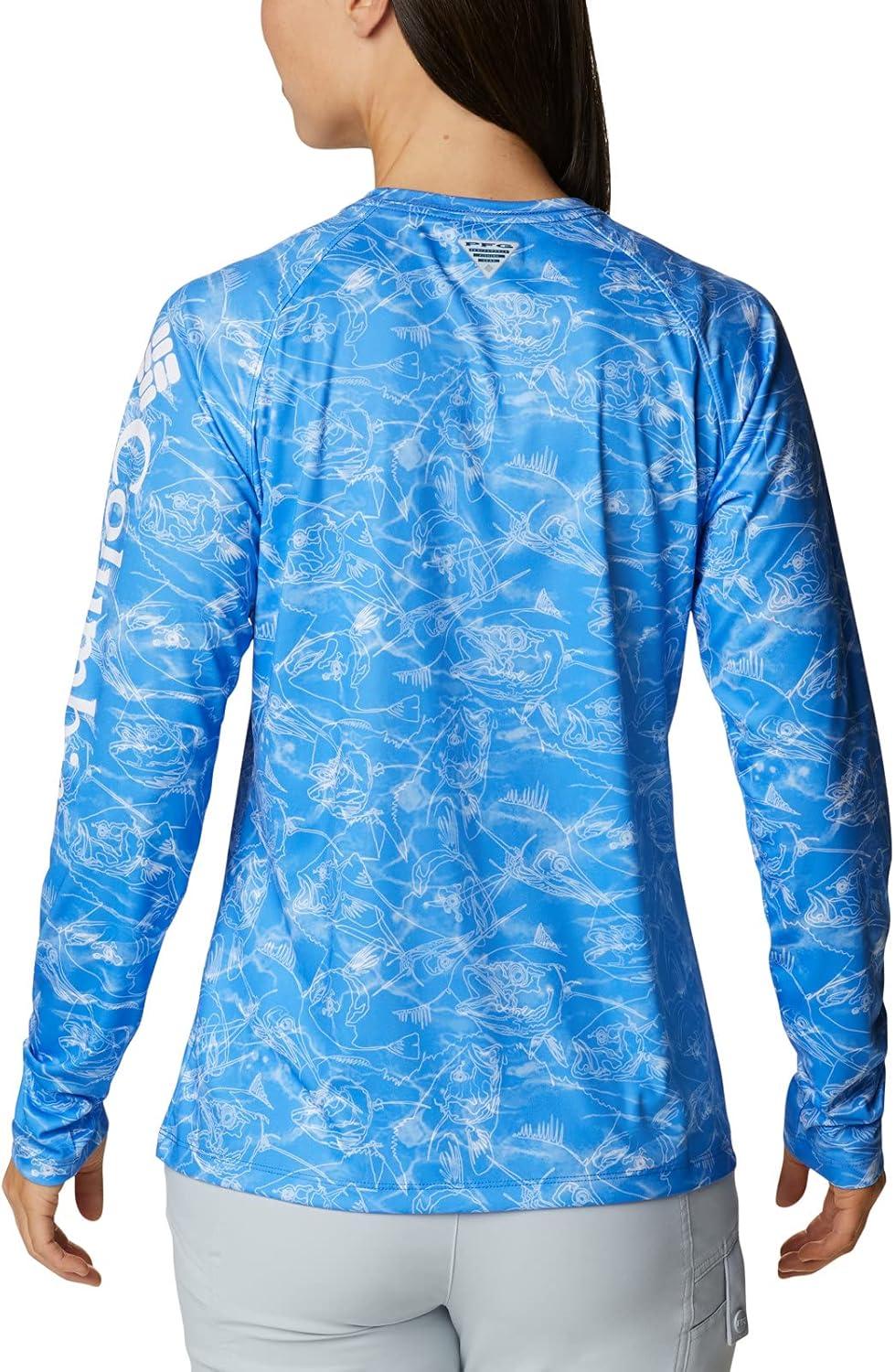imageColumbia womens Super Tidal Tee Long SleeveHarbor Blue Contour Fish