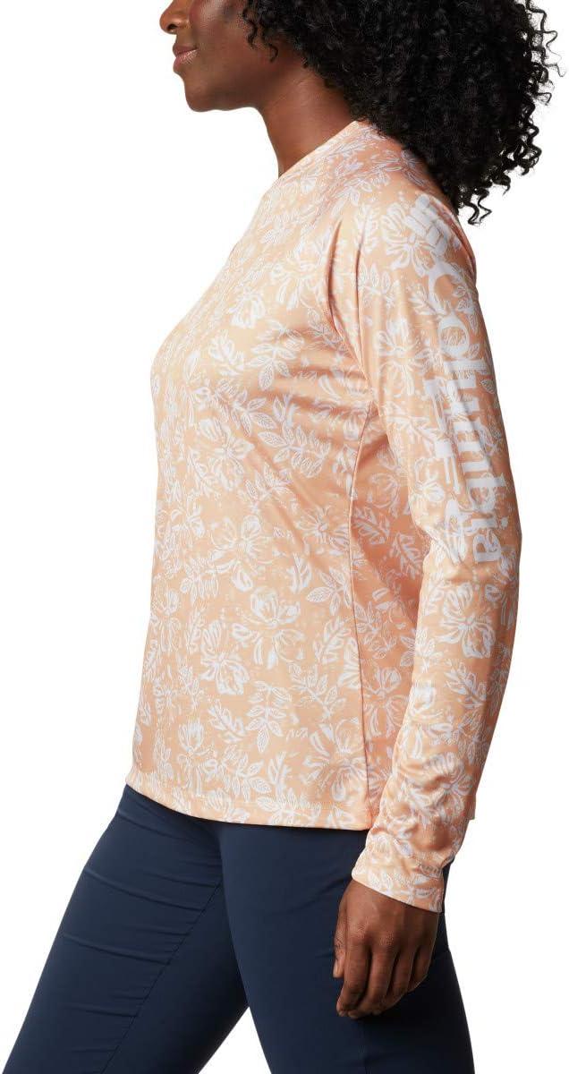 imageColumbia womens Super Tidal Tee Long SleeveLight Juice Archive Palms Print