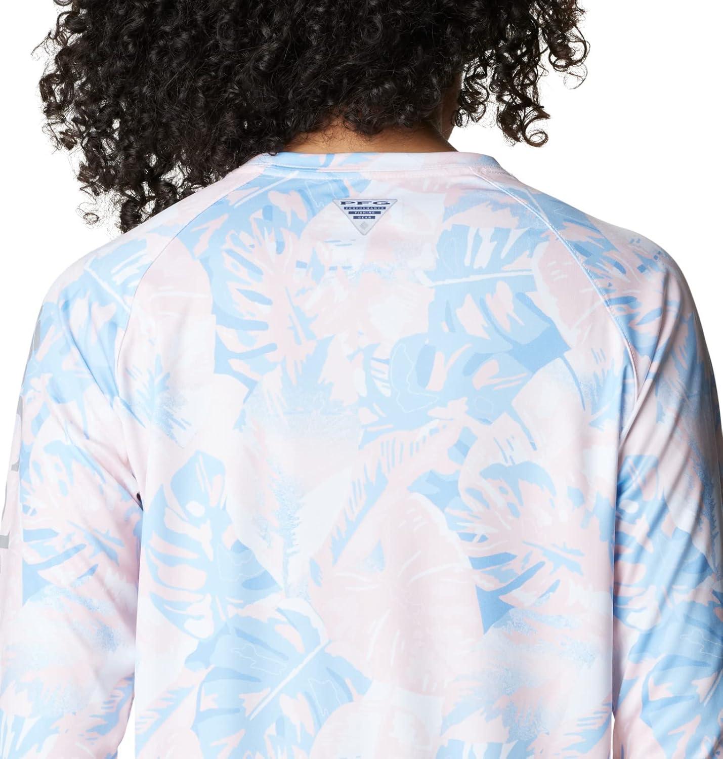 imageColumbia womens Super Tidal Tee Long SleeveSatin Pink Philo Palms