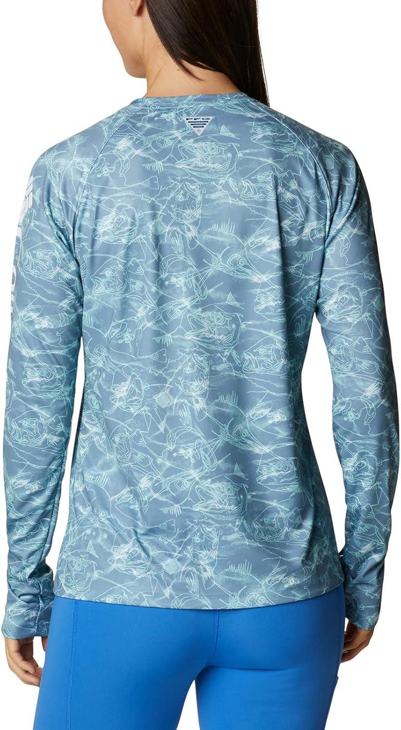 imageColumbia womens Super Tidal Tee Long SleeveStorm Contour Fish