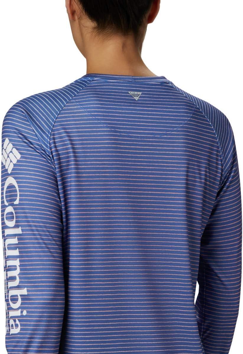 imageColumbia womens Super Tidal Tee Long SleeveStormy Blue Wild Stripes Print