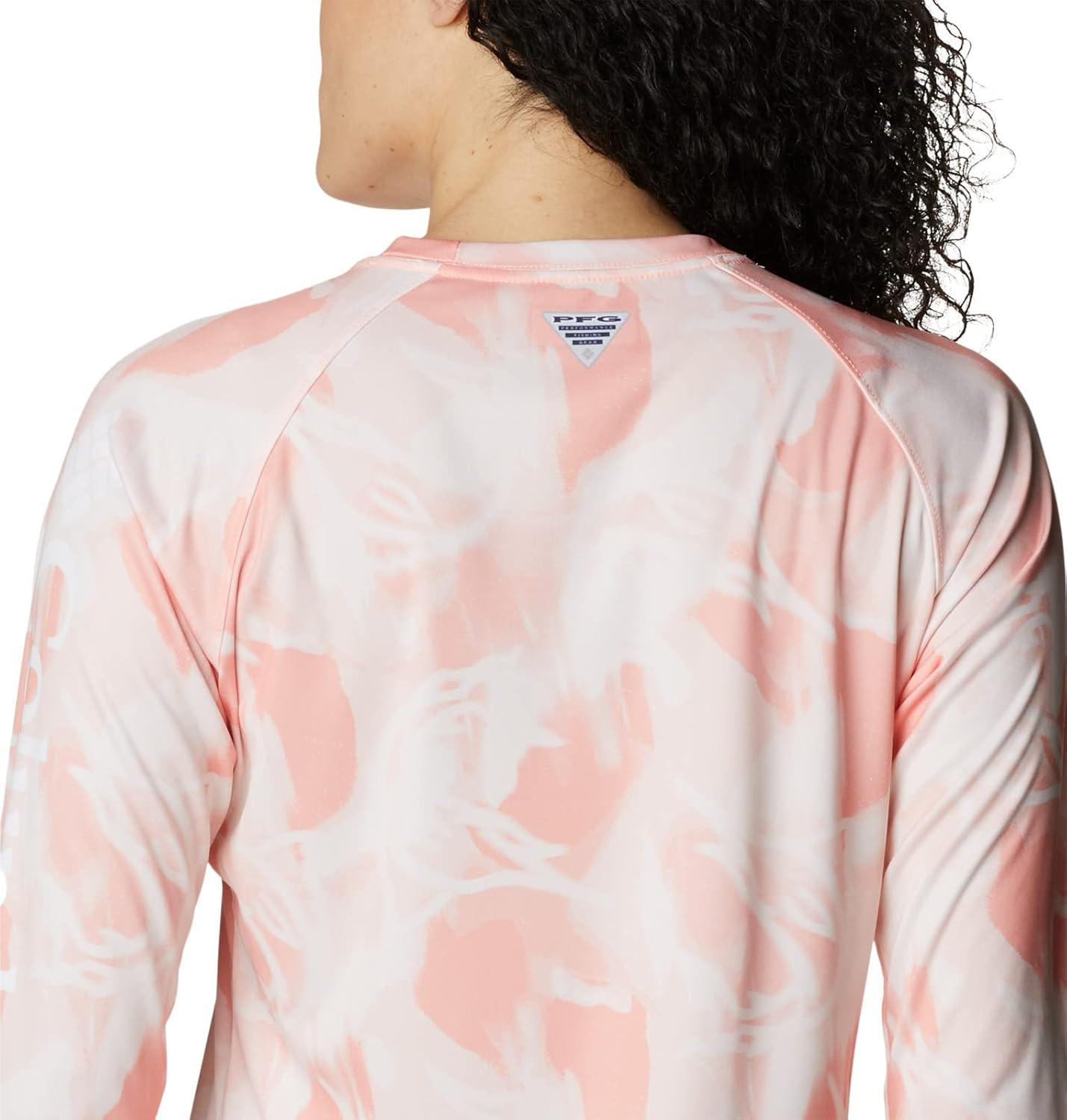imageColumbia womens Super Tidal Tee Long SleeveTiki PinkAuroras Print