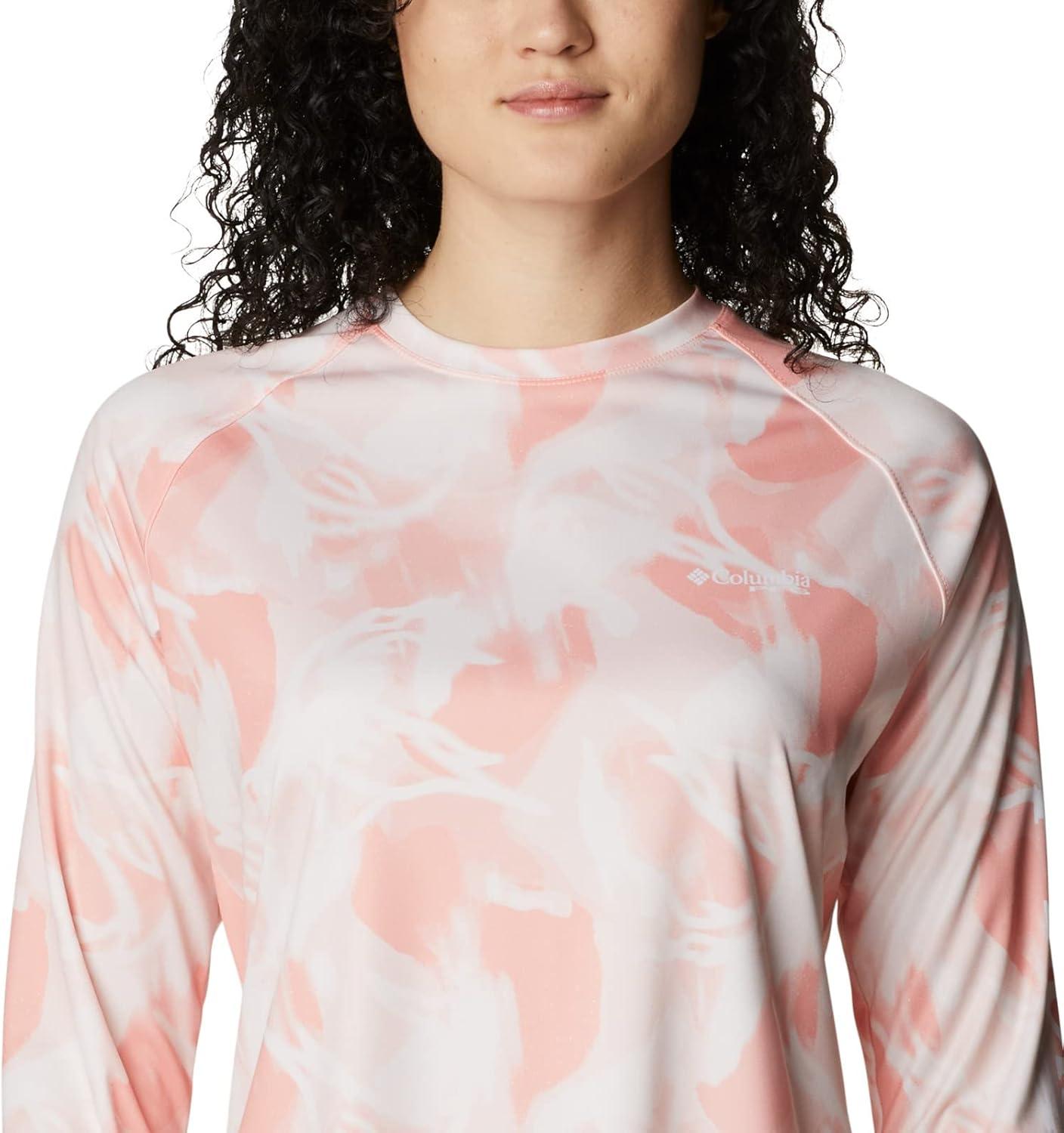 imageColumbia womens Super Tidal Tee Long SleeveTiki PinkAuroras Print