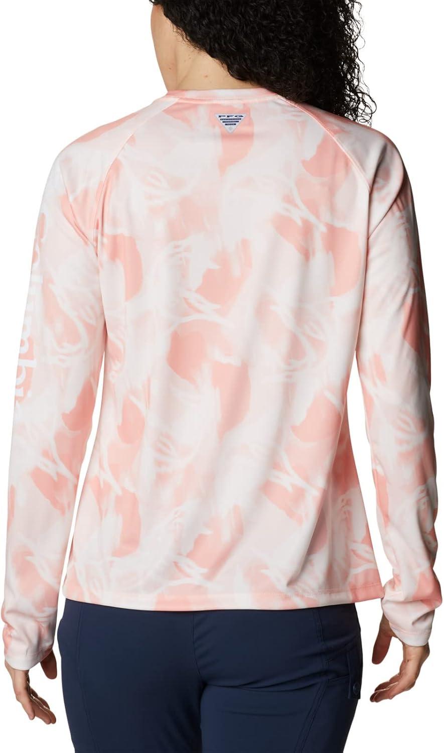 imageColumbia womens Super Tidal Tee Long SleeveTiki PinkAuroras Print