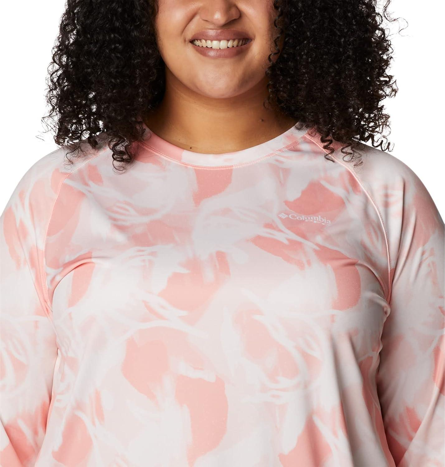 imageColumbia womens Super Tidal Tee Long SleeveTiki PinkAuroras Print