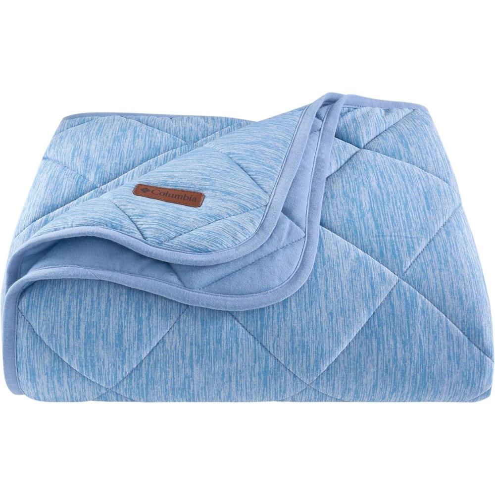 imageColumbia 50quot x 60quot Cooling Throw Blanket Soft and Cozy Home Essentials for Bed and Living Room 80 Nylon 20 Polyethylene Heathered 6quot Diamond Quilt 100 Polyester Wicking Dark MirageDark Mirage