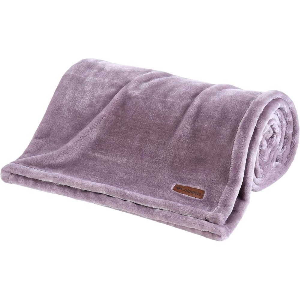 imageColumbia 50quot x 60quot Super Plush Lightweight Throw Blanket Outdoor Essentials for Camping Picnics and Adventures Soft and Cozy Home Essentials for Bed and Living Room BlackSparrow