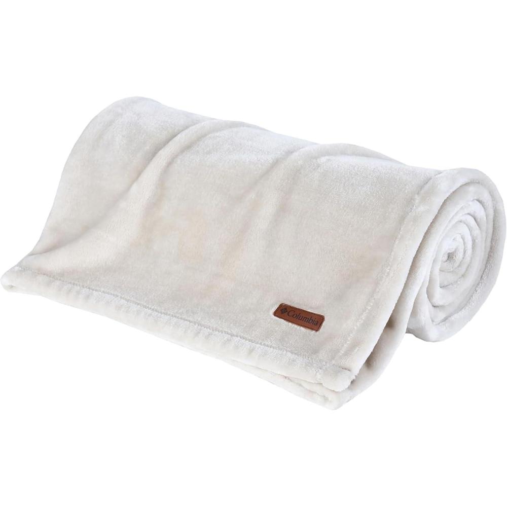 imageColumbia 50quot x 60quot Super Plush Lightweight Throw Blanket Outdoor Essentials for Camping Picnics and Adventures Soft and Cozy Home Essentials for Bed and Living Room BlackDark Stone