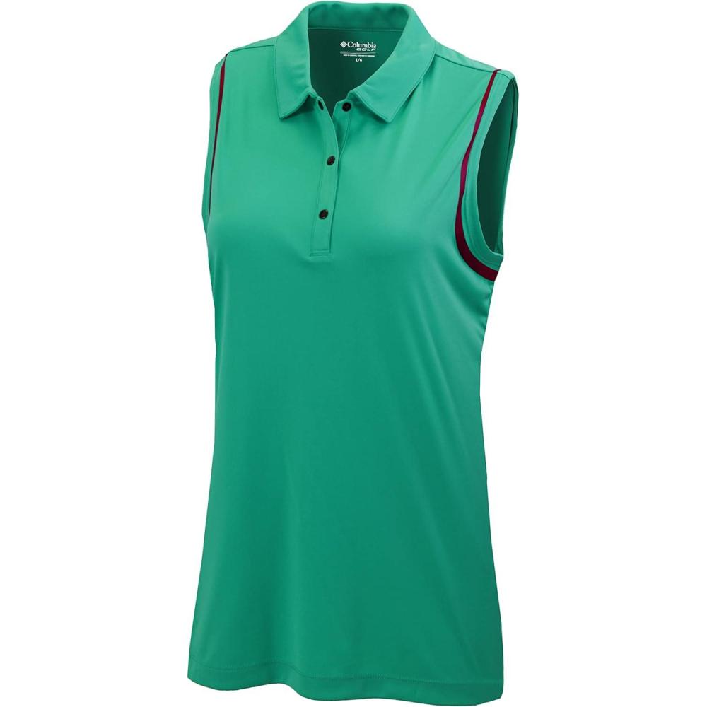imageColumbia Golf Womens OmniWick Bright Lights TankElectric Turquoise With Red Onion