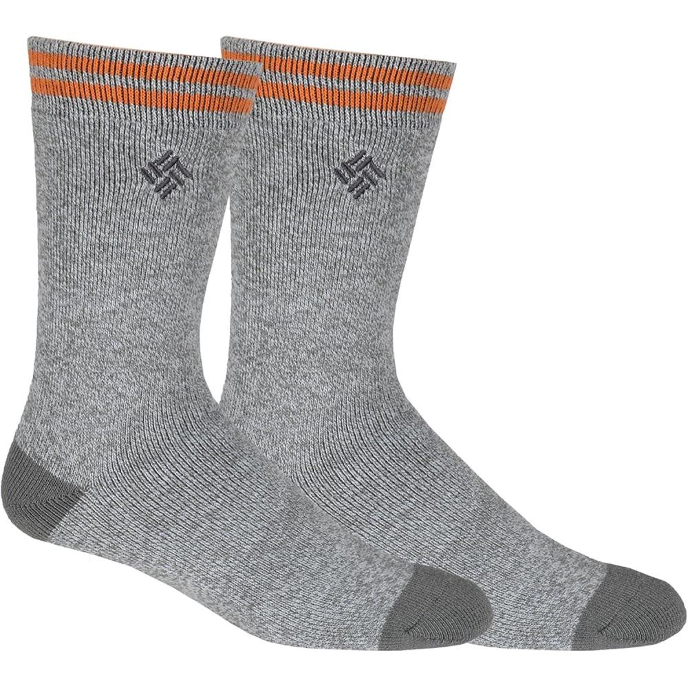 imageColumbia Mens 3 Pack Casual Cotton Crew SocksGreyBurnt Orange