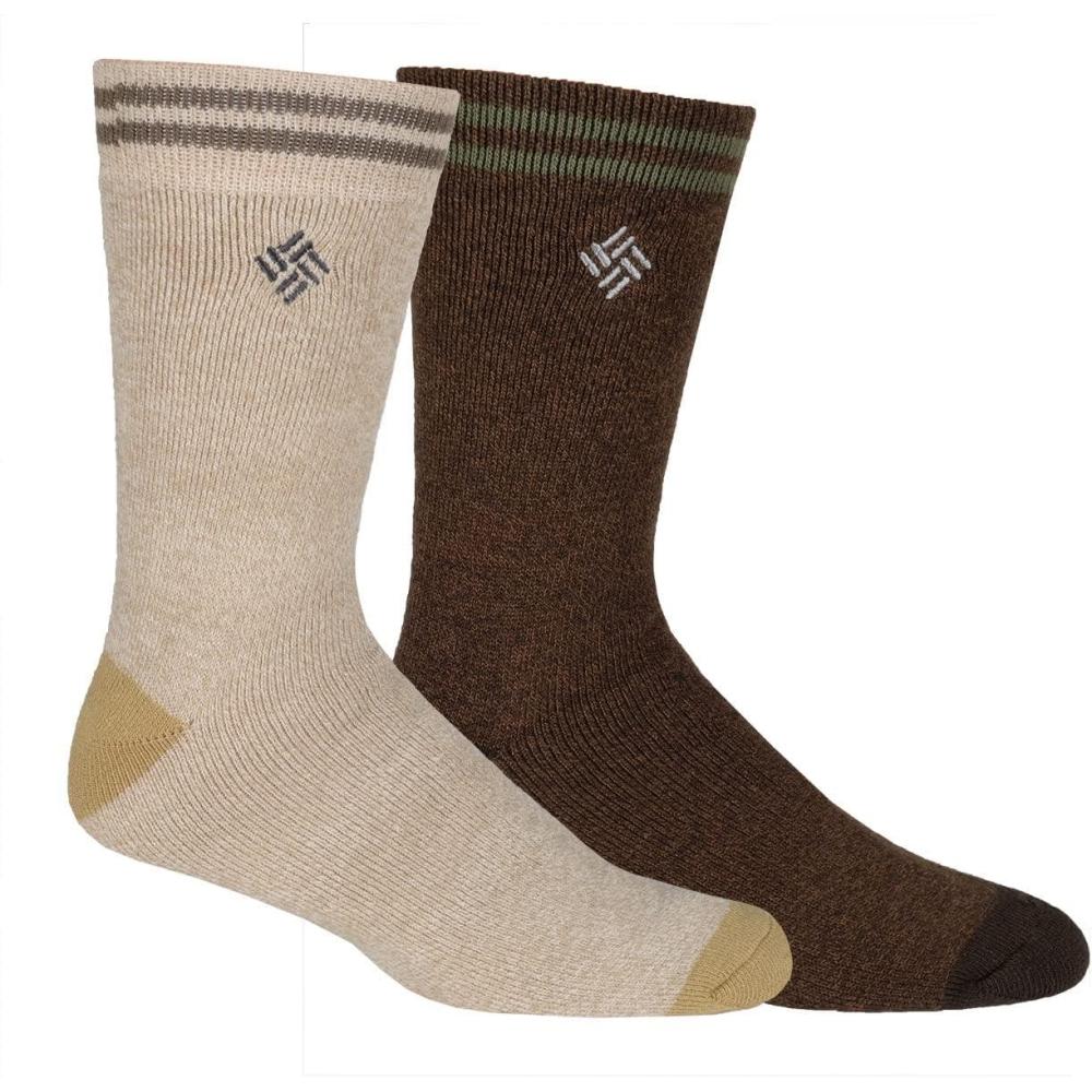 imageColumbia Mens 3 Pack Casual Cotton Crew SocksKhakiBrown