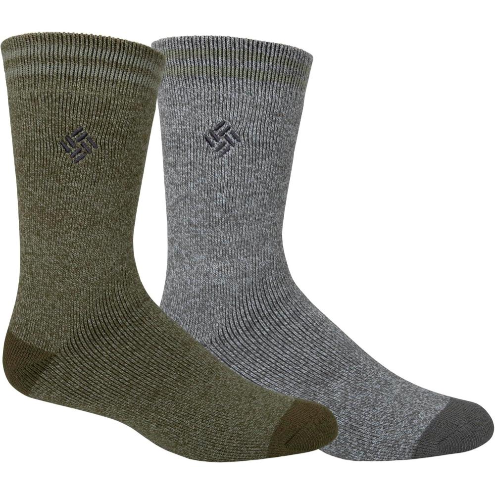 imageColumbia Mens 3 Pack Casual Cotton Crew SocksNori GreenCharcoal