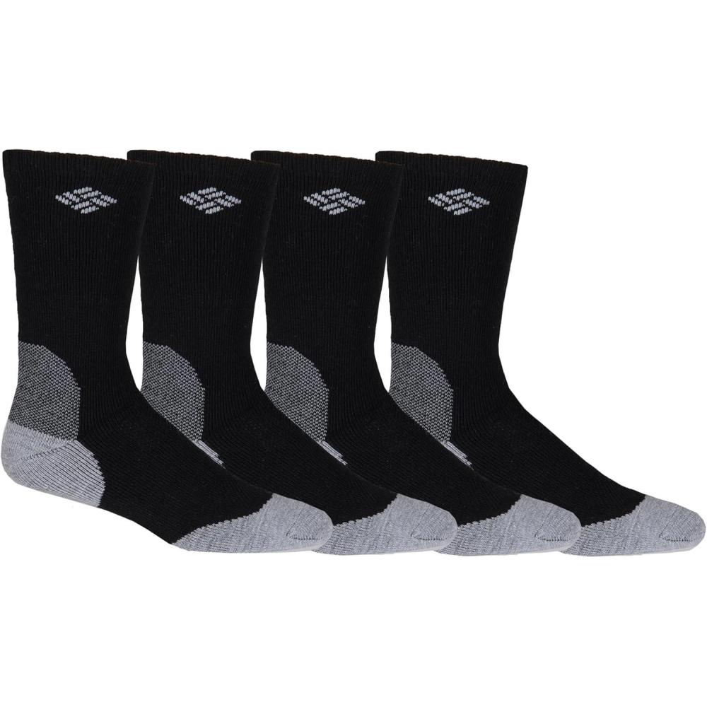 imageColumbia Mens 4 Pack Wool Crew SocksBlack