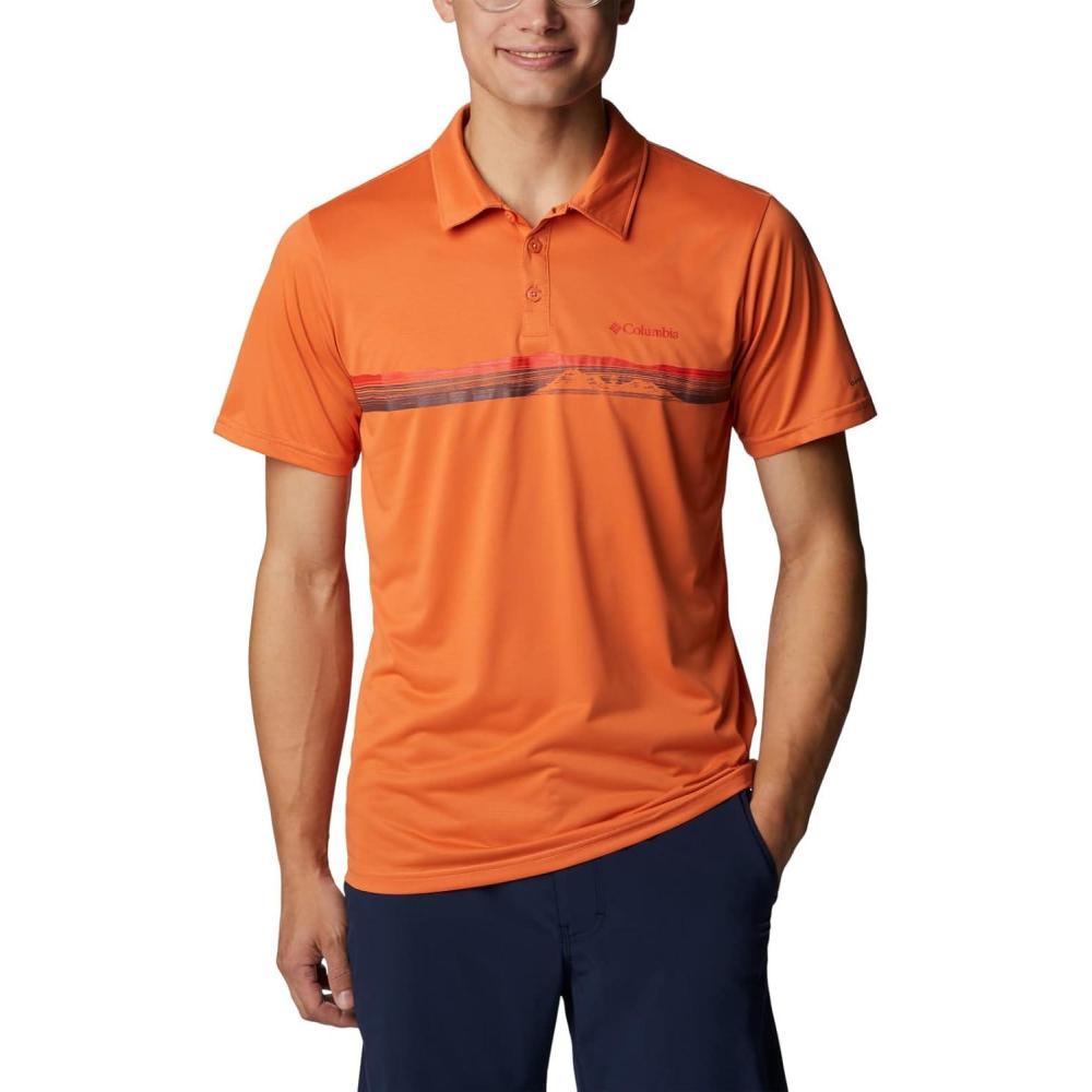 imageColumbia Mens Columbia Hike PoloHiking ShirtDesert Orange