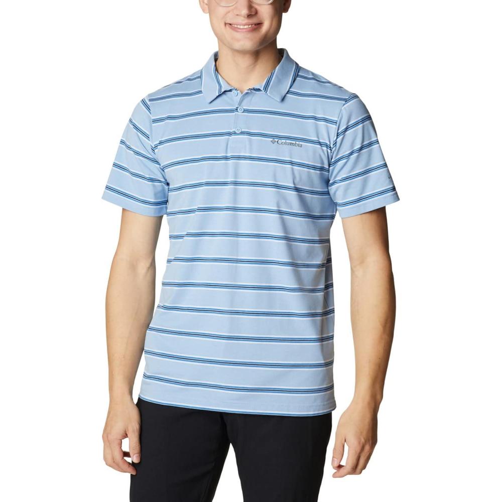 imageColumbia Mens Columbia Hike PoloHiking ShirtJet Stream Scattered Stripe