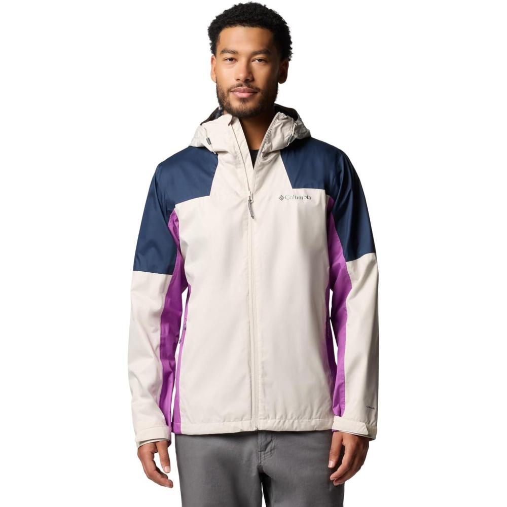 imageColumbia Mens Inner Limits III Waterproof Rain JacketDark StoneCollegiate NavyRazzle