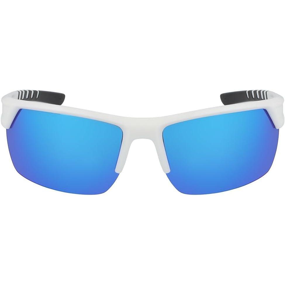 imageColumbia Mens Peak Racer Rectangular SunglassesWhiteBlue Flash Polarized
