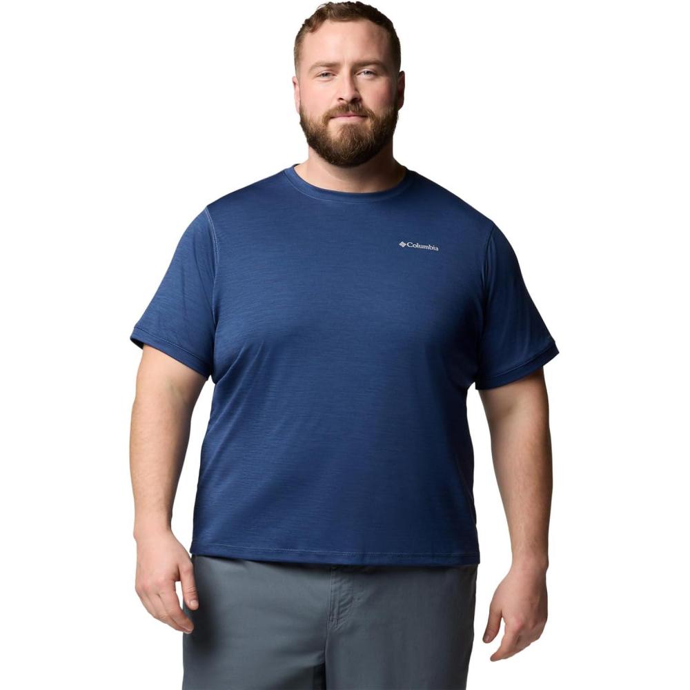 imageColumbia Mens Sage Peak Knit Short Sleeve CrewDark Mountain Heather