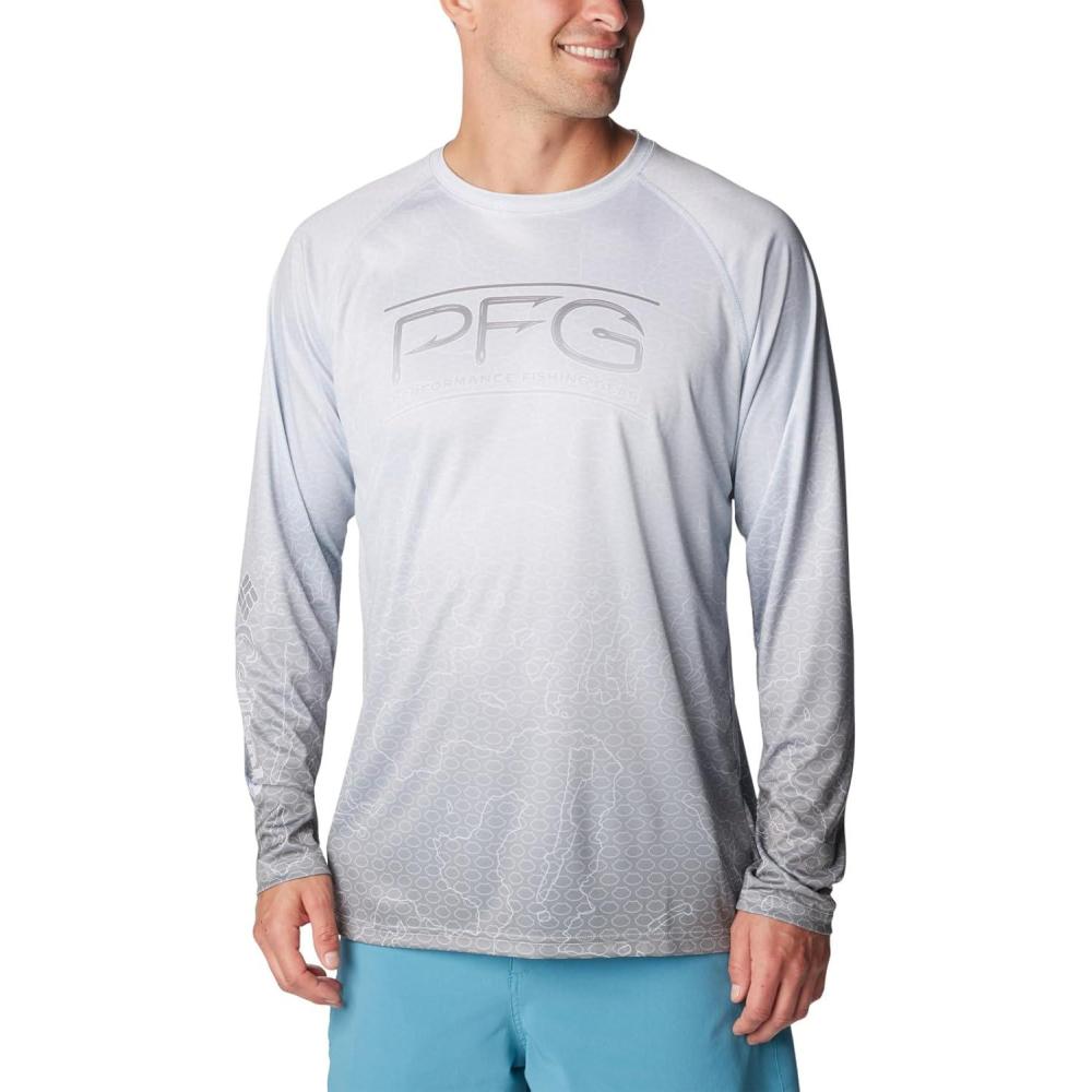 imageColumbia Mens Super Terminal Tackle PFG Super Fade Long SleeveCirrus Grey TechcamoBathymetric Super Fade