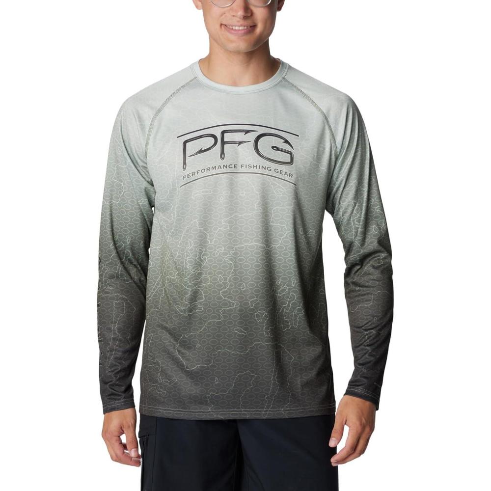 imageColumbia Mens Super Terminal Tackle PFG Super Fade Long SleeveCypress TechcamoBathymetric Super Fade