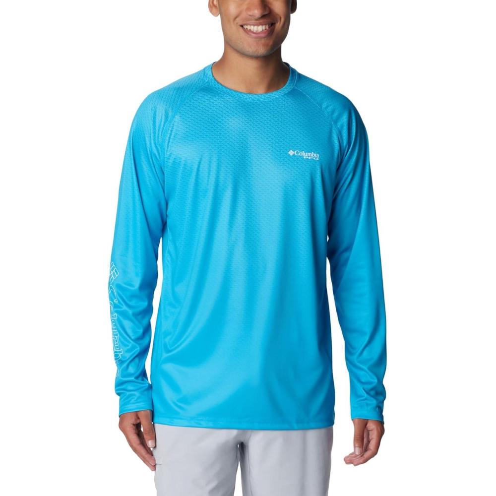imageColumbia Mens Super Terminal Tackle PFG Super Fade Long SleeveOcean BlueFish Hooks Super Fade