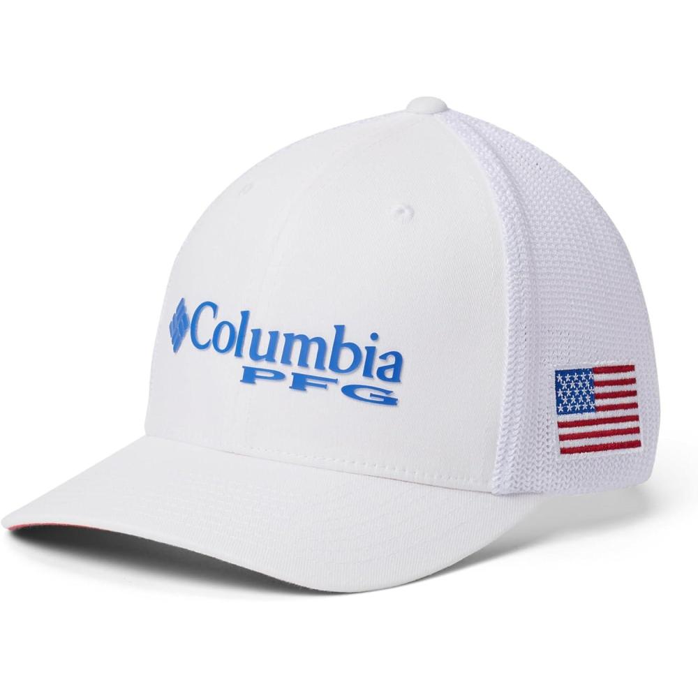 imageColumbia PFG Logo Mesh Ball CapWhiteVivid BlueUsa Flag