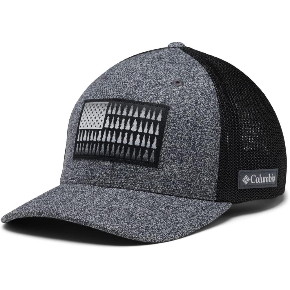 imageColumbia Unisex Tree Flag Mesh Ball Cap Low Grill Heather LargeXLarge