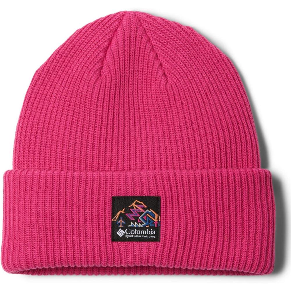 imageColumbia UnisexAdult Lost Lager Ii BeanieFuchsia Fizz  Heritage Patch