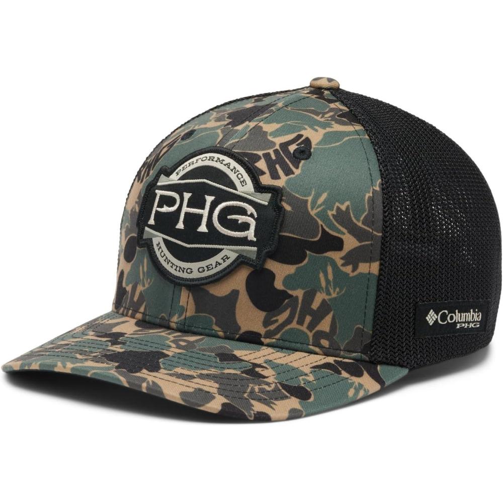 imageColumbia UnisexAdult PHG Antlers Mesh Ball CapCapSahara Duck CamoBlack
