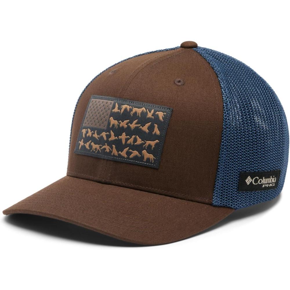 imageColumbia UnisexAdult PHG Game Flag Mesh Ball Cap Low CrownCordovanZincWaterfowl Flag